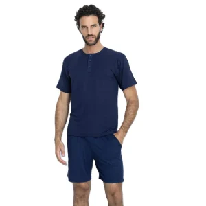 Armata di mare Pigiama uomo tinta unita manica corta con pantaloncino - 2448