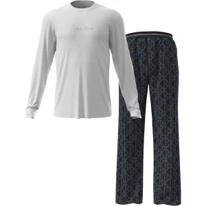 Calvin Klein Set Pigiama Uomo Manica Lunga E Pantaloni In Popeline LV00NM295333E
