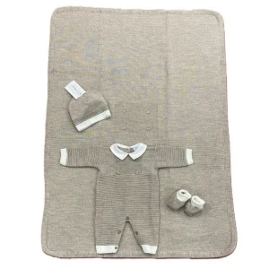 La Margherita Set nascita in lana 4 pezzi Made in Italy