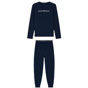 Emporio Armani Pigiama Donna Banda Logata Blu EW001903-AF10881-UB101