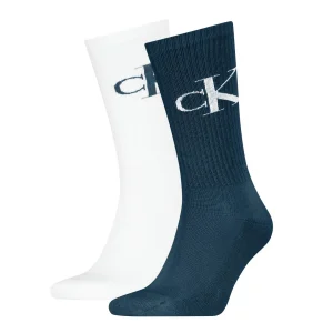 Calvin Klein Uomo 2P Calze Monogram Blu - 701228802 011