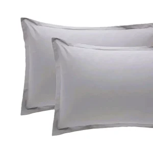 Reevèr Charme Coppia federe in raso di cotone Cenere