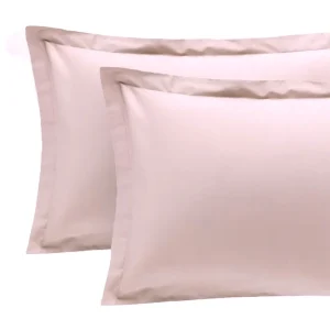 Reevèr Charme Coppia federe in raso di cotone Rosa Confetto