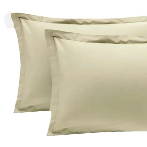 Reevèr Charme Coppia federe in raso di cotone Tortora