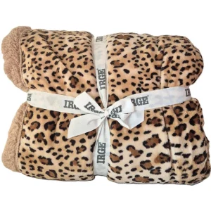 Irge Plaid Matrimoniale animalier 200x225 con Borsa