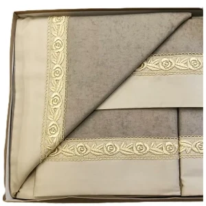 Battaglia Completo Letto Matrimoniale Nerano in Caldo Cotone Ricamato