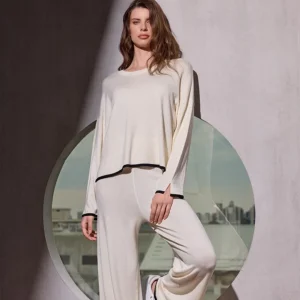 Lormar Tuta Donna Girocollo e Pantalone Palazzo in Maglia
