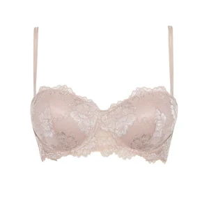 Lormar Reggiseno a fascia con coppe in pizzo noisette