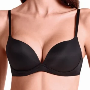 Lormar Reggiseno Donna Desiderio Push-up liscio Senza Ferretto Nero