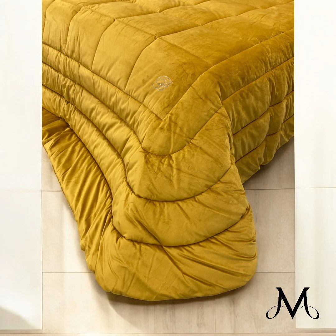 Blumarine Trapunta matrimoniale Blu Velvet 220gr Ocra - 101020409 - immagine 3