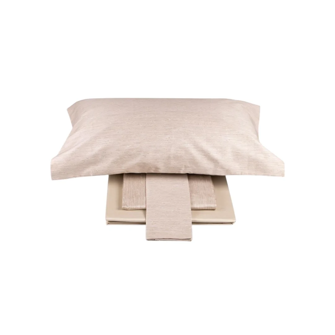 Dondi Home Completo lenzuola matrimoniale puro raso di cotone Finiseta Betulla - immagine 3