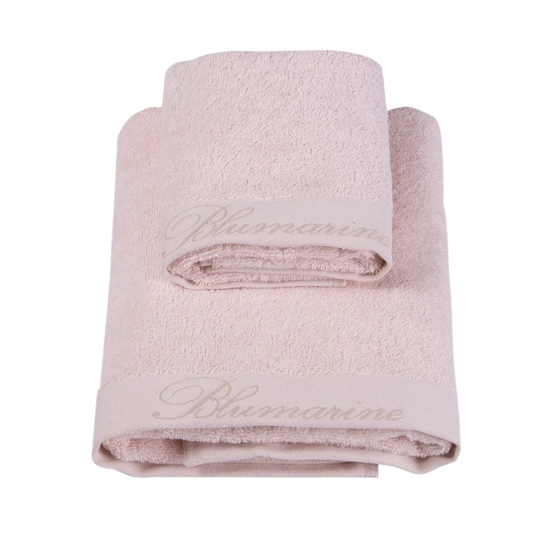 Blumarine Coppia 1+1 di asciugamani in spugna di cotone Spa Cipria - immagine 2