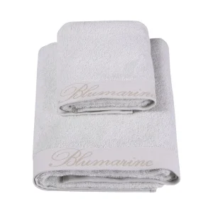 Blumarine Coppia 1+1 di asciugamani in spugna di cotone Spa Cielo