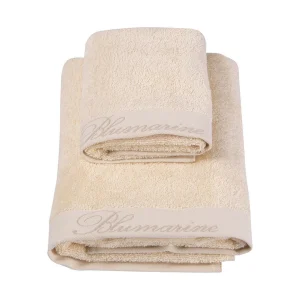 Blumarine Coppia 1+1 di asciugamani in spugna di cotone Spa Sorbetto