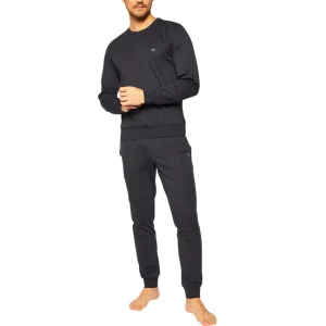Emporio Armani Pigiama Uomo Caldo Cotone Piping Blu 111928 0A561 00135