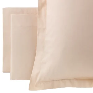 Reevèr Charme Completo Lenzuola Matrimoniale Raso di cotone Beige crema LN0259