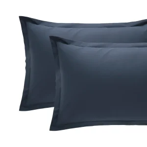 Reevèr Charme Coppia federe in raso di cotone Blu pavone