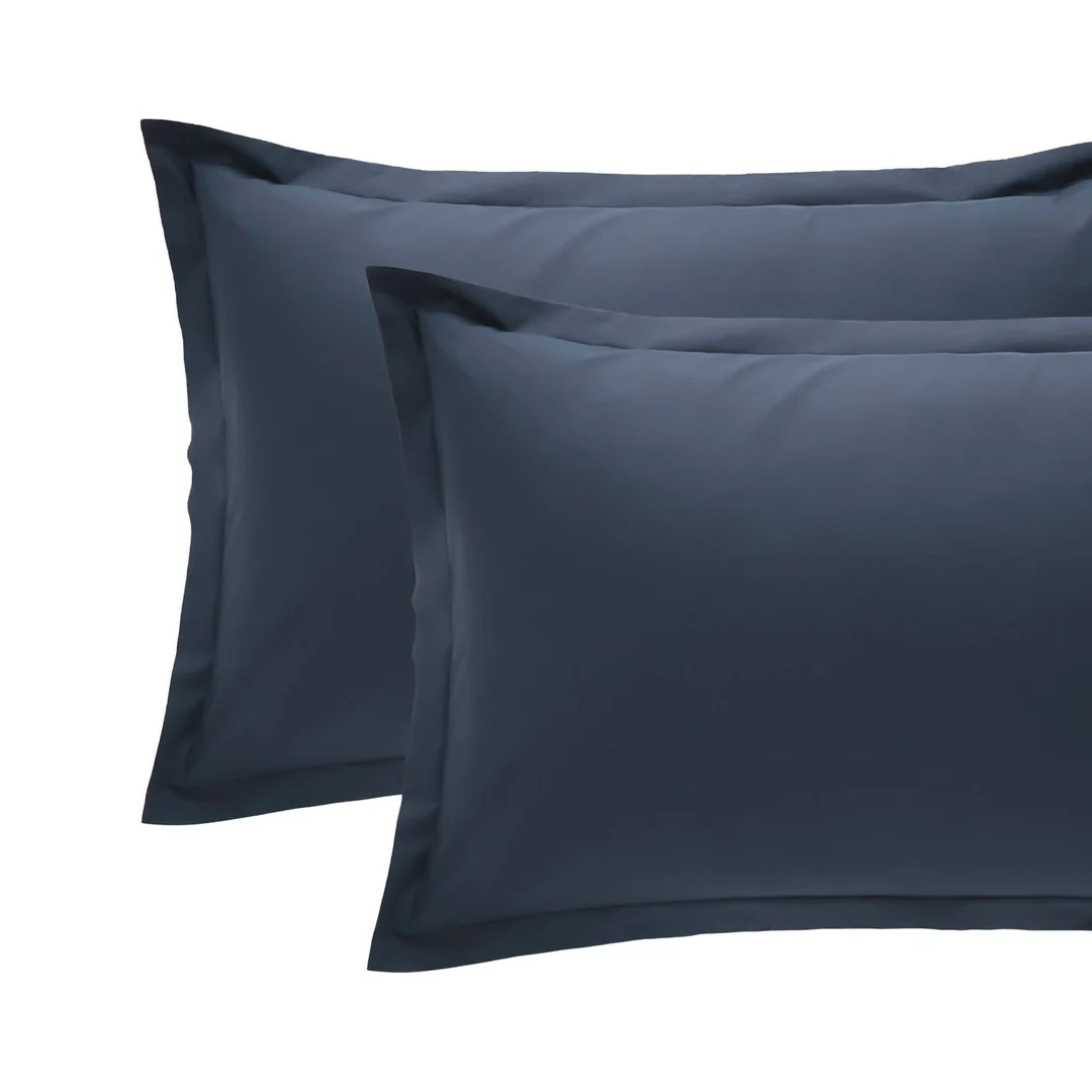 Reevèr Charme Coppia federe in raso di cotone Blu pavone - immagine 2