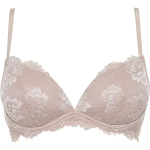 Lormar Reggiseno Donna Desiderio Push-up in Pizzo Senza Ferretto Noisette