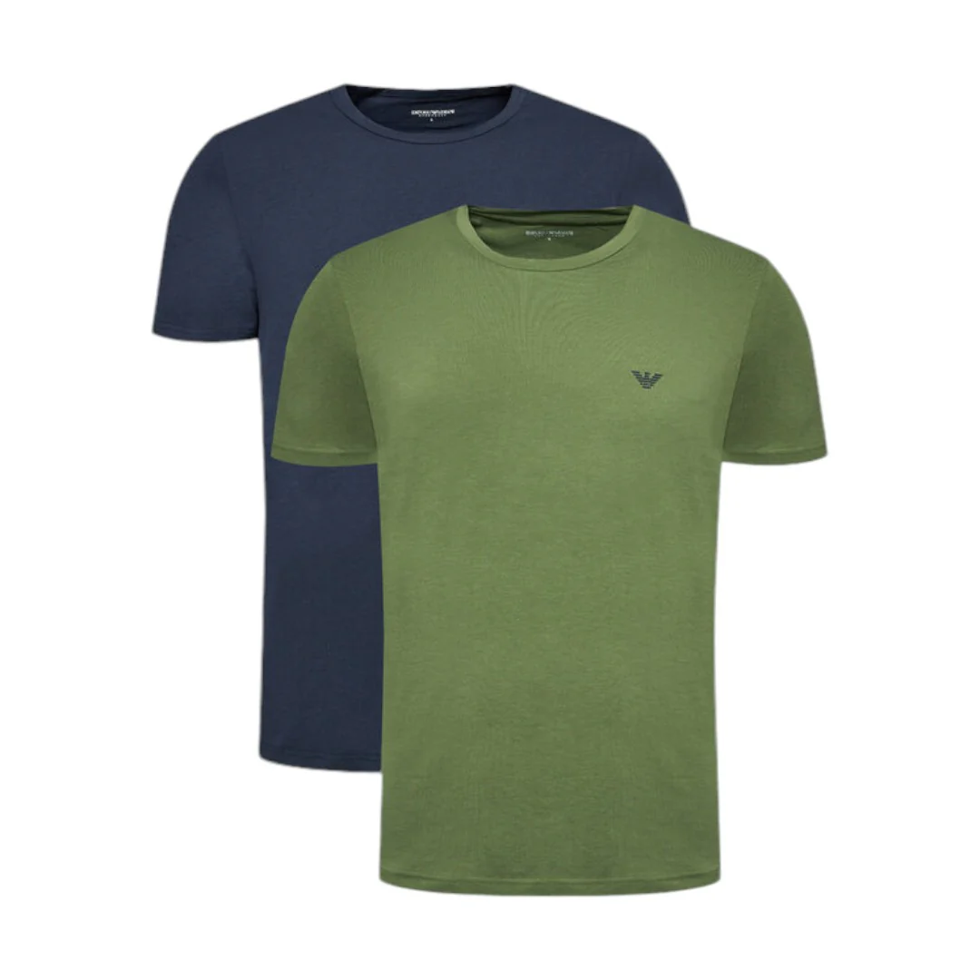 Emporio Armani T-Shirt Uomo Loungewear Set Marine/Oliva - 111267 4F720 75836 - immagine 2