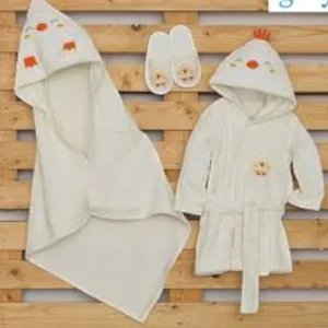 Gary Coordinato Spugna accappatoio, triangolo e ciabattine S7702-PULCINO-UNICA