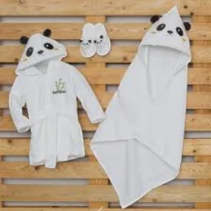 Gary Coordinato Spugna accappatoio, triangolo e ciabattine S7701-PANDA-UNICA