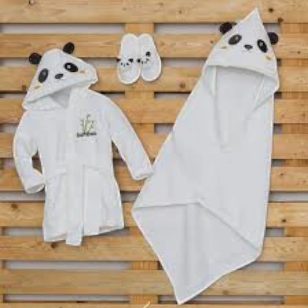 Gary Coordinato Spugna accappatoio, triangolo e ciabattine S7701-PANDA-UNICA