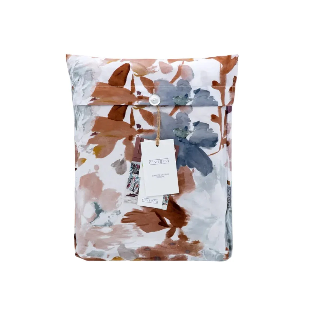 Riviera Lavinia Completo Lenzuolo Copriletto Stampa Digitale Beige - LN1506 0101 - immagine 4