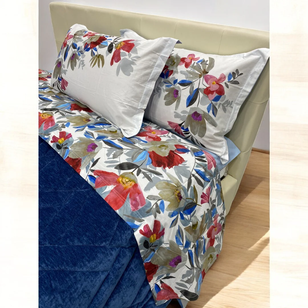 Riviera Isabel Completo Lenzuolo Copriletto Stampa Digitale Verde - LN1510 0101 - immagine 3