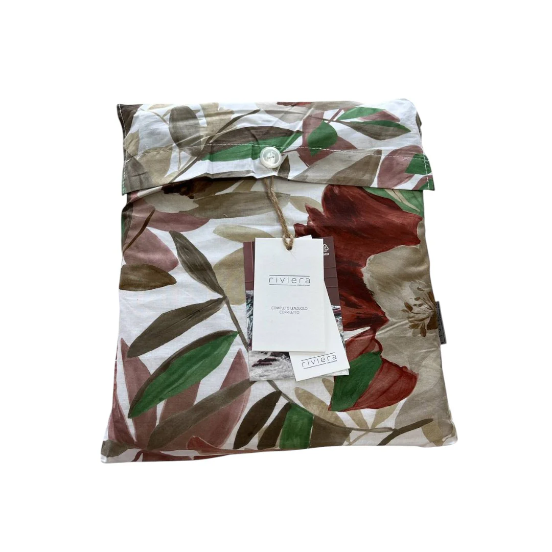 Riviera Isabel Completo Lenzuolo Copriletto Stampa Digitale Ambra - LN1510 0201 - immagine 3