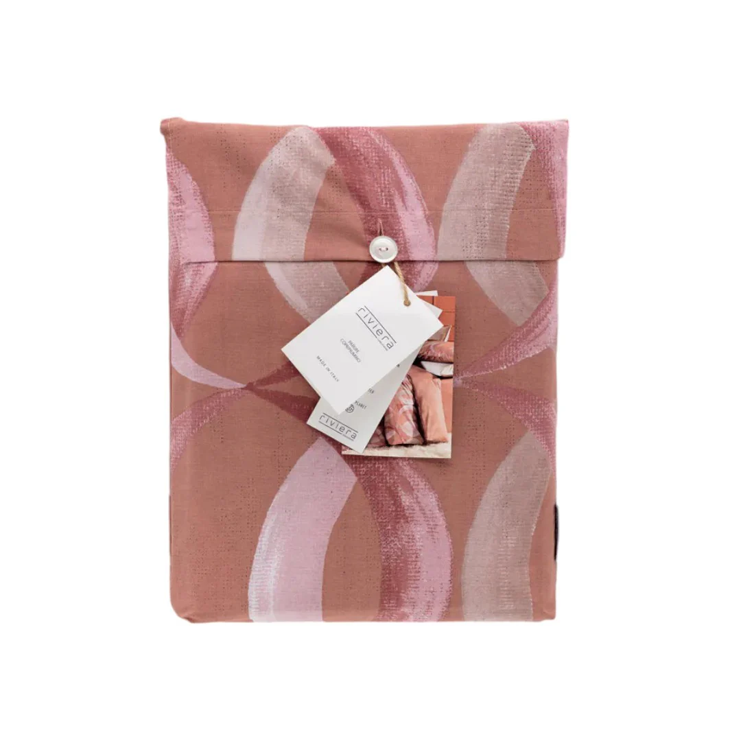 Riviera Copripiumino Robert Parure 2P Cotone Stampato Cipria - LF0709 0201 - immagine 4