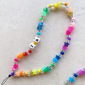 PHONEBEADS STELLE GLITTER CON MAXILETTERA 50CM
