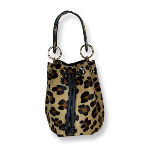 Borsa secchiello in vera pelle in cavallino. Made in Italy