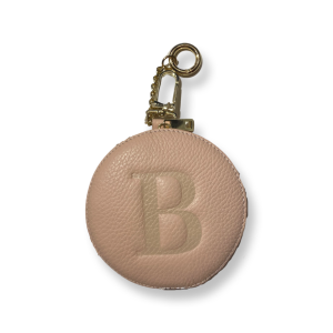 Borsellino/portachiavi tondo in vera pelle Made in Italy