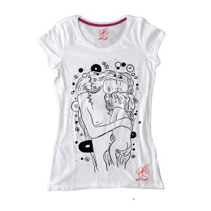 Maglietta – Madre e figlio di Klimt black and white