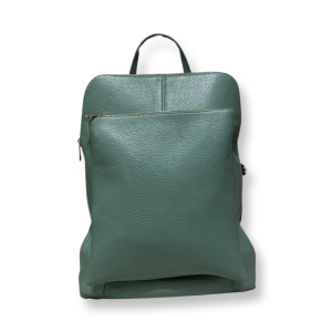 Zaino squadrato con tasca in vera pelle